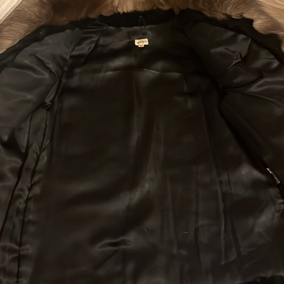 Fur coat. Black rabbit fur with fur collar (fox maybe?) - Picture 4 of 6